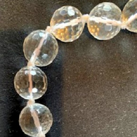 NWT Long Beveled Glass Crystal Beads Necklace - Picture 2 of 4
